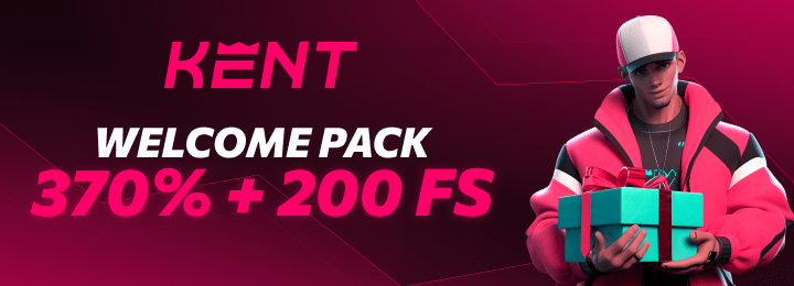 Приветственный бонус 370% + 200 FS в казино Kent